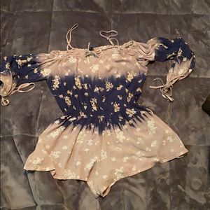 Off the shoulder flowy romper